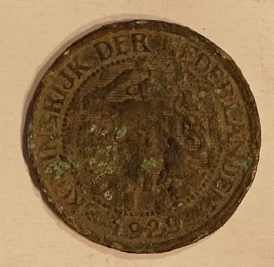 1 cent van Wilhelmina, 1929, zijde 2 van 2