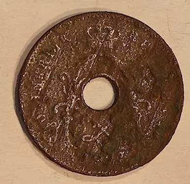 5 cent van Albert I, 1927, zijde 2 van 2